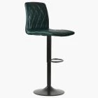 Ares Bar Stool Bottle Green Leather & Black Base