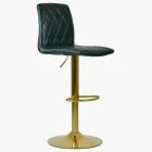 Arizona Bar Stool Bottle Green Leather & Gold Base