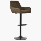 Arnside Bar Stool Antique Brown Leather & Black Base