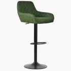 Arnside  Bar Stool Vintage Green Leather & Black Base