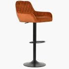 Arnside  Bar Stool Burnt Orange Velvet & Black Base