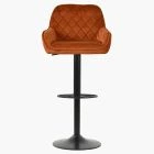 Arnside Bar Stool Burnt Orange Velvet & Black Base