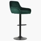 Arnside  Bar Stool Green Velvet & Black Base