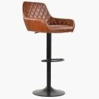 Arnside  Bar Stool Vintage Tan Brown Leather & Black Base