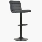 Aspen Bar Stool Dark Grey Leather & Black Base