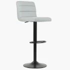 Aspen Bar Stool Grey Leather & Black Base