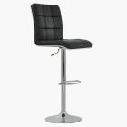 Atlanta Bar Stool Black Leather & Chrome Base