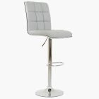 Atlanta Bar Stool Grey Leather & Chrome Base