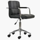 Bahama Office Chair Black Faux Leather & Chrome Base