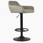 Bardon Bar Stool Taupe Leather & Black Base