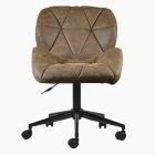 Barnes Office Chair Aged Brown Faux Leather & Black