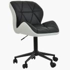 Barnes Office Chair Black & White Faux Leather & Black Base