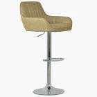 Blair Bar Stool Cream Leather & Chrome Base