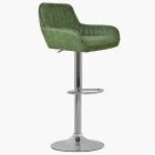 Blair Bar Stool Vintage Green Leather & Chrome Base