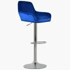 Blair Bar Stool Blue Velvet & Chrome Base