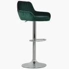 Blair Bar Stool Green Velvet & Chrome Base