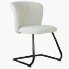Blyth  Office Chair Cream Boucle Fabric & Black
