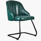 Bowfell Office Chair Bottle Green Faux Leather & Black