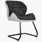 Brigham  Office Chair Black & White Faux Leather & Black Base