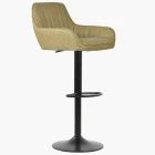 Bronx Bar Stool Cream Leather & Black Base