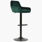 Bronx Bar Stool Green Velvet & Black Base