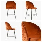 Brooklands Bar Stool Burnt Orange Velvet & Chrome Leg