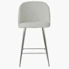 Brooklands Bar Stool Cream Boucle Fabric & Chrome Leg