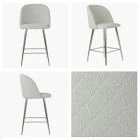 Brooklands Bar Stool Cream Boucle Fabric & Chrome Leg