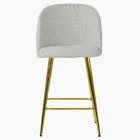 Brooklands Bar Stool Cream Boucle Fabric & Gold Leg