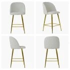 Brooklands Bar Stool Cream Boucle Fabric & Gold Leg