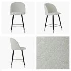Brooklands Bar Stool Cream Boucle Fabric & Black \ Silver Leg