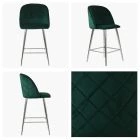 Brooklands Bar Stool Green Velvet & Chrome Leg