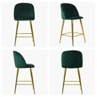 Brooklands Bar Stool Green Velvet & Gold Leg