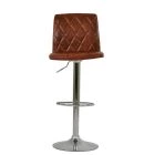 Arden Bar Stool Vintage Tan Brown Leather & Chrome Base