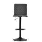 Titan Bar Stool Dark Grey Leather & Black Base