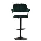 Nova Bar Stool Emerald Green Velvet & Black Base