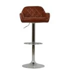 Portman Bar Stool Vintage Brown Leather & Chrome Base
