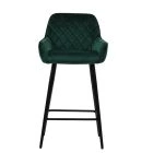 Carson Bar Stool Emerald Green Velvet & Black Base