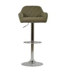 Portman Bar Stool Taupe Leather & Chrome Base