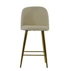 Brooklands Bar Stool Cream Boucle Fabric & Gold Base
