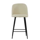 Brooklands Bar Stool Cream Boucle Fabric & Black Base