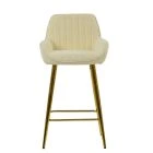 Hamilton Bar Stool Cream Boucle Fabric & Gold Base