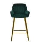 Hamilton Bar Stool Emerald Green Velvet & Gold Base