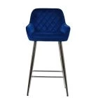 Carson Bar Stool Blue Velvet & Chrome Base