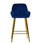 Carson Bar Stool Blue Velvet & Gold Base