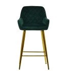 Carson Bar Stool Emerald Green Velvet & Gold Base