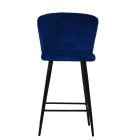 Dove Bar Stool Blue Velvet & Black Base