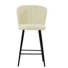 Dove Bar Stool Cream Boucle Fabric & Black Base