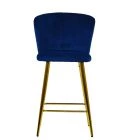 Dove Bar Stool Blue Velvet & Gold Base
