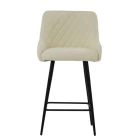 Vault Bar Stool Cream Boucle Fabric & Black Base